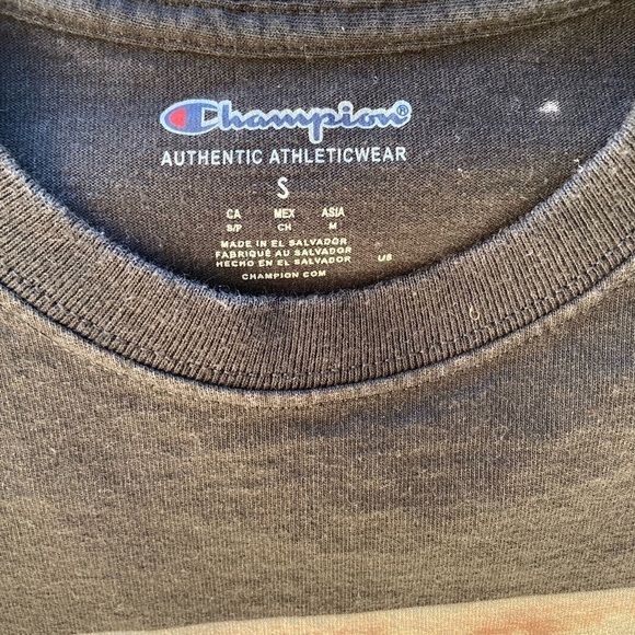 Men's Champion x Queen T-Shirt Black Freddy Mercury S Crew Cotton 80s Music Icon - Picture 2 of 11